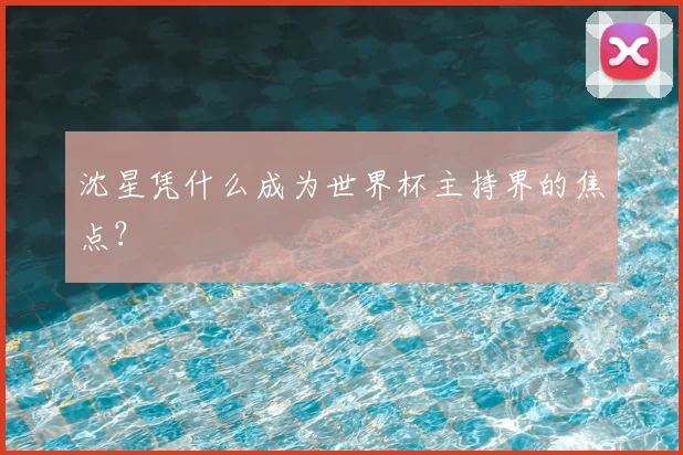 沈星凭什么成为世界杯主持界的焦点？